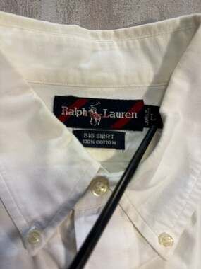 Ralph Lauren Big Shirt White Button Down Long Sleeve Shirt Size L